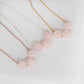 Sliding Triple Rose Quartz Necklace