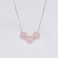 Sliding Triple Rose Quartz Necklace