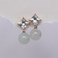 Square Aquamarine with Detachable Light Jade Dangle