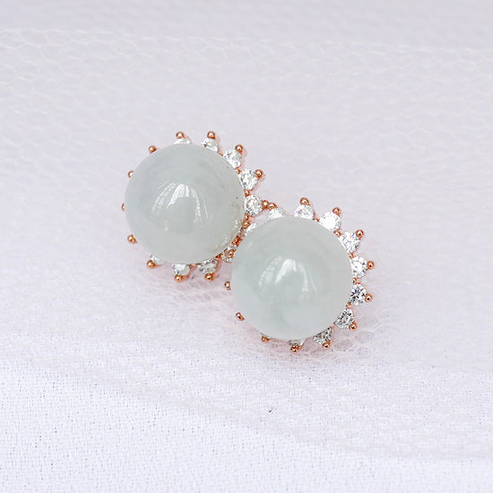 Blueish Jade Starburst Ear Studs