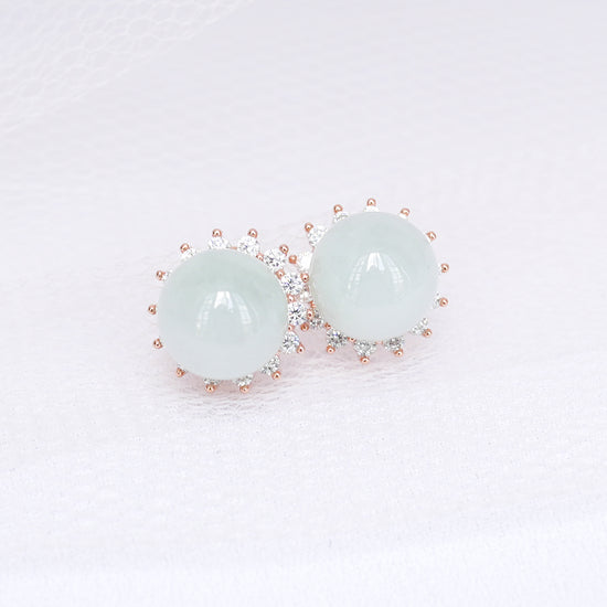 Seafoam Jade Starburst Ear Studs