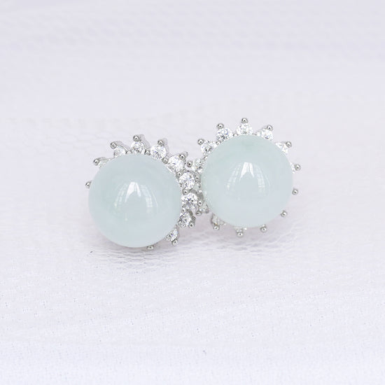 Seafoam Jade Starburst Ear Studs