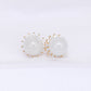 Whitish Jade Starburst Ear Studs