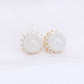 Whitish Jade Starburst Ear Studs