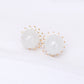 Whitish Jade Starburst Ear Studs