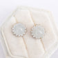 Whitish Jade Starburst Ear Studs