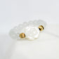 White Jade Bead with Rose MOP Ring
