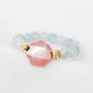 Lavender Jade Bead with Flower MOP Ring