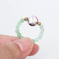 Vivid Green Jade Bead with Coin MOP Ring