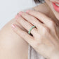 Vivid Green Jade Bead with Coin MOP Ring