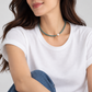 Teal Jade with Pearl Accent Choker Necklace