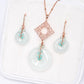 Light Green Jade with Amazonite Vine Earrings and Necklace Set