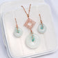 Light Green Jade with Amazonite Vine Earrings and Necklace Set