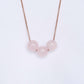 Sliding Triple Rose Quartz Necklace