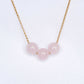 Sliding Triple Rose Quartz Necklace