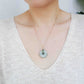 Light Green Jade with Emerald Vine Necklace N5R