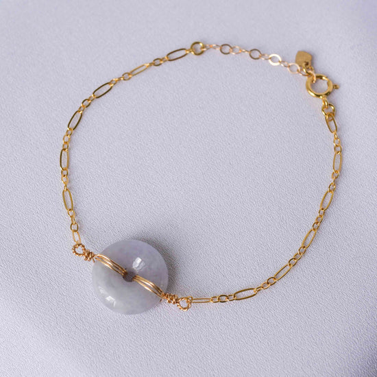 Lavender Jade Donut Chain Bracelet