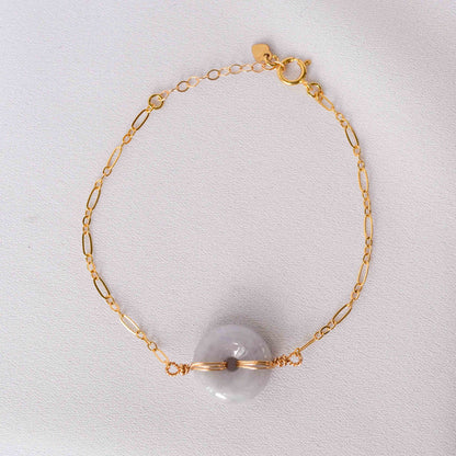 Lavender Jade Donut Chain Bracelet