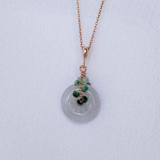 Lavender Jade with Emerald Vine Necklace