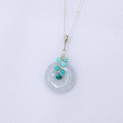 Lavender Jade with Turquoise Vine Necklace