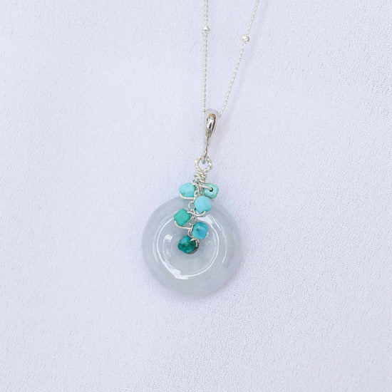 Lavender Jade with Turquoise Vine Necklace