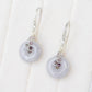 Vivid Lavender Jade with Spinel Vine Earrings - Dapped Single CZ Hook