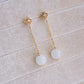 Intricate Stud and Dangling Snow Jade Earrings