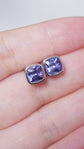 Tanzanite Bezel Earrings - 14K White Gold 1580TEW