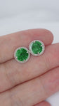 Milgrain Jade Disc Earrings