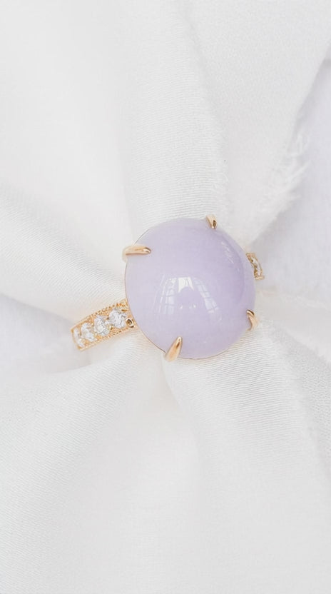 Lavender Jade Milgrain Ring - 1572LRG
