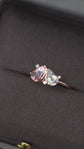 Morganite and Moonstone Twinspark Ring - 1553MRR