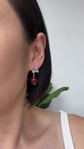 Geometric Stud Earrings with Red Agate
