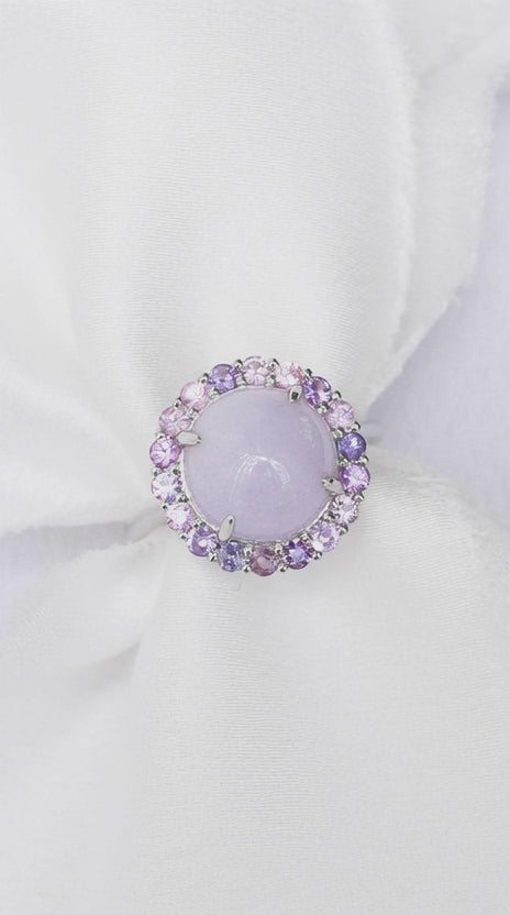 Lavender Jade Unicorn Halo Ring - 1569LRW