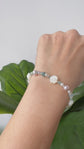 Rose Mother-of-Pearl and Teal Jade Bracelet