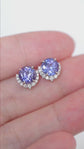 Tanzanite Horseshoe Earrings - 14K White Gold 1581TEW