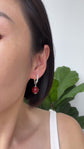 Radiant Red Agate Convertible Hoops
