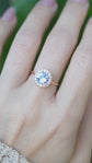 Tanzanite Elegance Halo Ring - 14K Rose Gold 1546TRR