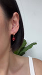 Intricate Ear Hoops with Red Agate
