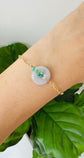 Lavender Jade Donut with Turquoise Vine Bracelet