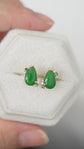 Green Jade Icing Earrings - 1527JER