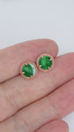 Milgrain Jade Disc Earrings