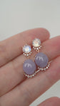Moonstone and Lavender Jade Drip Earrings - 1550MER