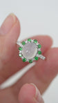 Snow Jade Scallop Halo Ring - 1532JRW