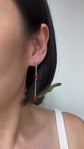 Intricate Ear Studs with Red Agate