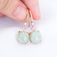 Seafoam Jade and Pink Sapphire Hook Earrings - 18K Rose Gold