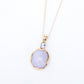 Deluxe Lavender Jade with Sapphire in 14K Yellow Gold - 1234JPY