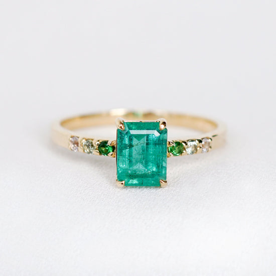 Emerald Semi-Eternity Ring - 1247ERY