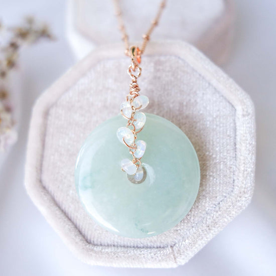 Jade with Opal Vine Necklace