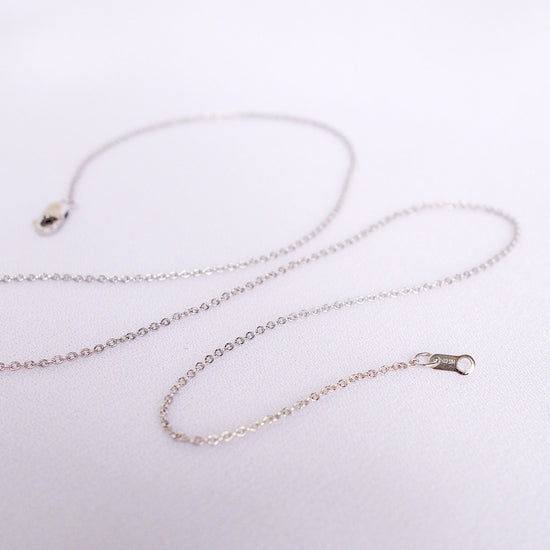 14K Solid White Gold Chain