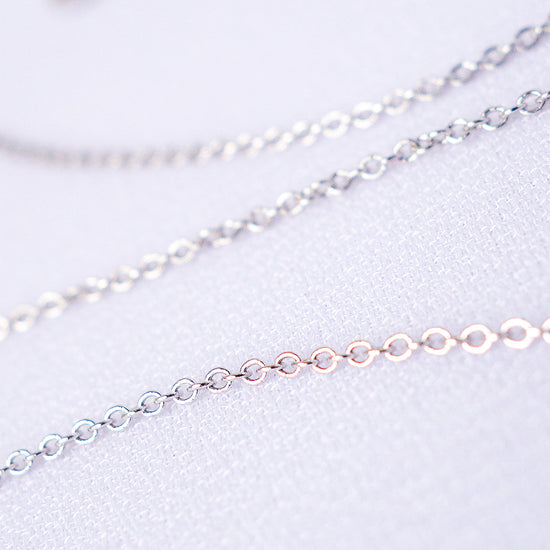 14K Solid White Gold Chain